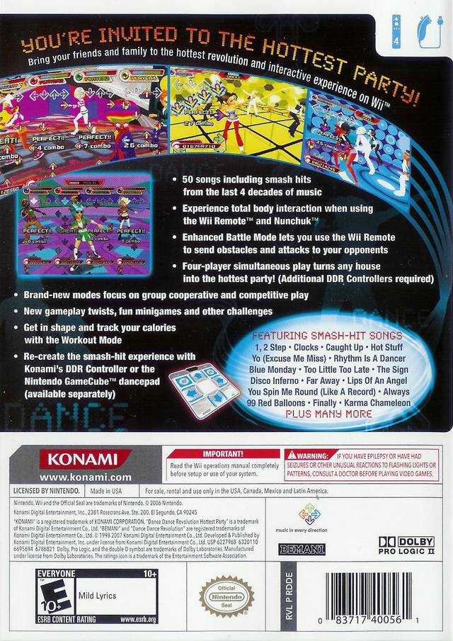 Dance Dance Revolution: Hottest Party - Nintendo Wii [Pre-Owned] Video Games Konami   