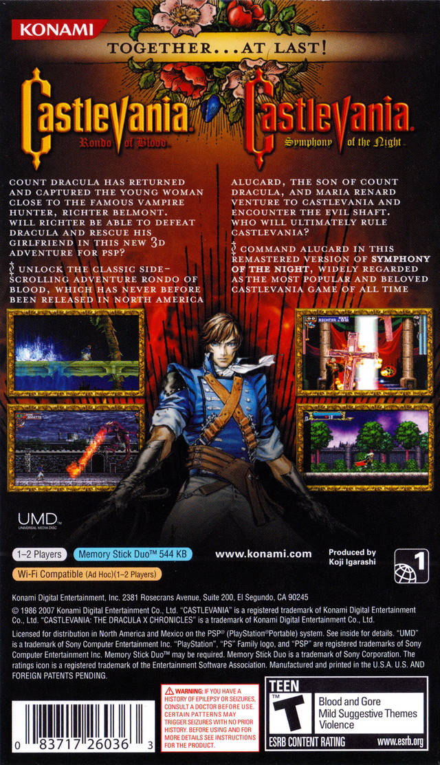 Castlevania: The Dracula X Chronicles - SONY PSP Video Games Konami   