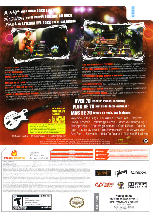 Guitar Hero III: Legends of Rock (Game Only) - Nintendo Wii Video Games ACTIVISION   