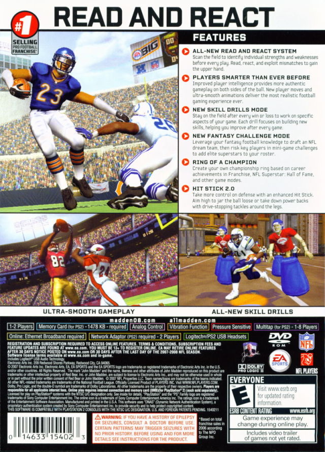 Madden NFL 08 - (PS2) PlayStation 2 [Pre-Owned] Video Games EA Sports   