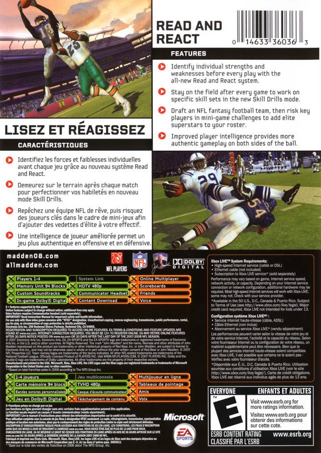 Madden NFL 08 - (XB) Xbox [Pre-Owned] Video Games EA Sports   