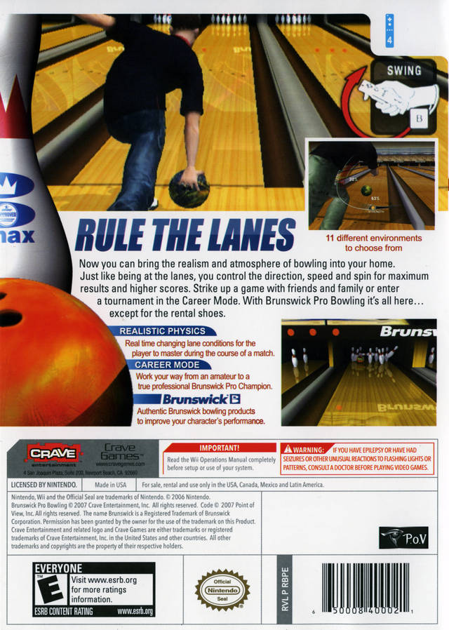 Brunswick Pro Bowling - Nintendo Wii [Pre-Owned] Video Games Crave   