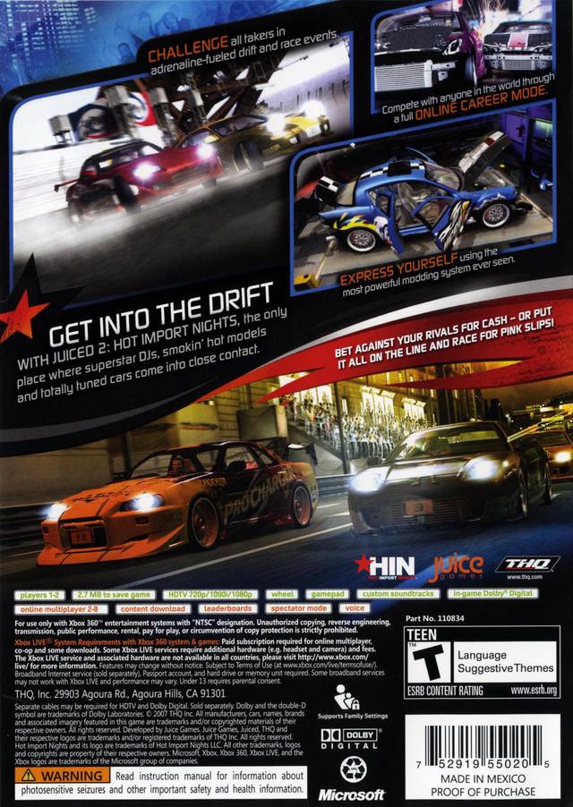 Juiced 2: Hot Import Nights - Xbox 360 [Pre-Owned] Video Games THQ   