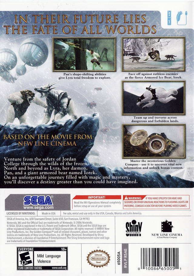 The Golden Compass - Nintendo Wii [Pre-Owned] Video Games Sega   