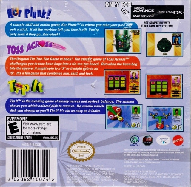 Kerplunk! / Toss Across / Tip It - (GBA) Game Boy Advance Video Games DSI Games   