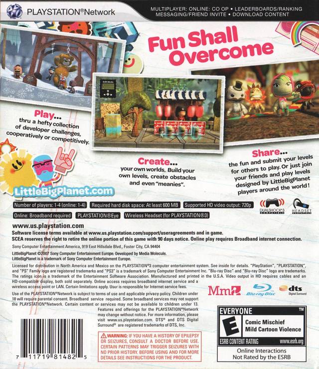 LittleBigPlanet - (PS3) PlayStation 3 [Pre-Owned] Video Games SCEA   