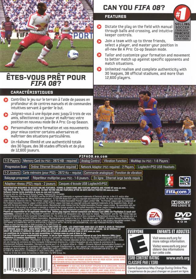 FIFA Soccer 08 - PlayStation 2 Video Games EA Sports   