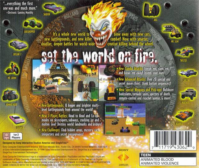 Twisted Metal 2 - (PS1) PlayStation 1 [Pre-Owned] Video Games SCEA   