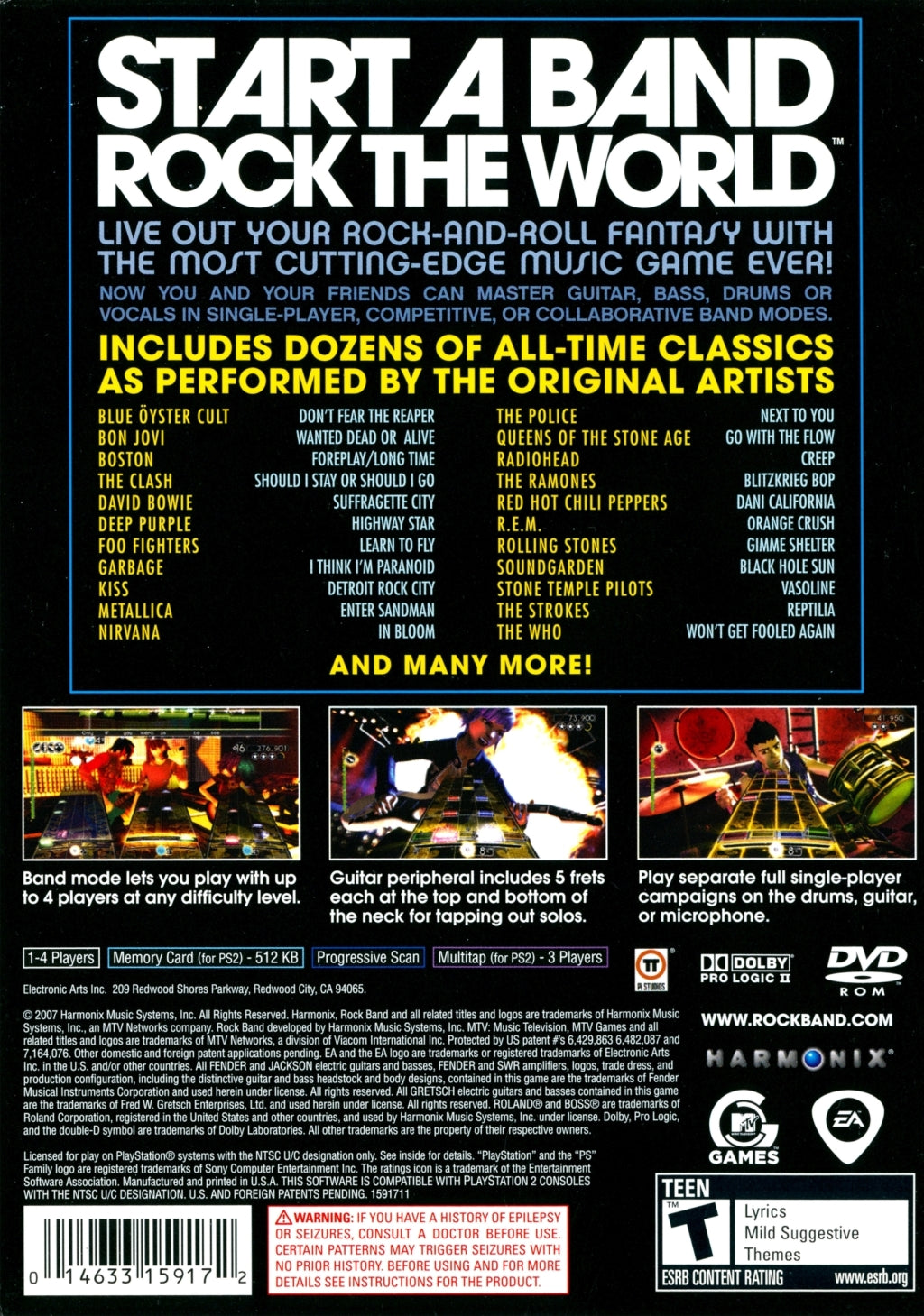 Rock Band - (PS2) PlayStation 2 [Pre-Owned] Video Games MTV Games   
