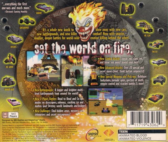 Twisted Metal 2 (Greatest Hits) - (PS1) PlayStation 1 [Pre-Owned] Video Games 989 Studios   
