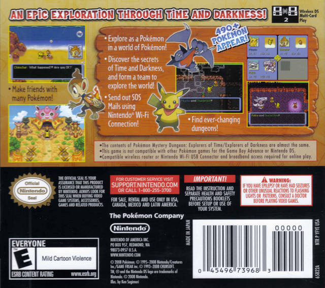 Pokemon Mystery Dungeon: Explorers of Darkness - (NDS) Nintendo DS [Pre-Owned] Video Games Nintendo   