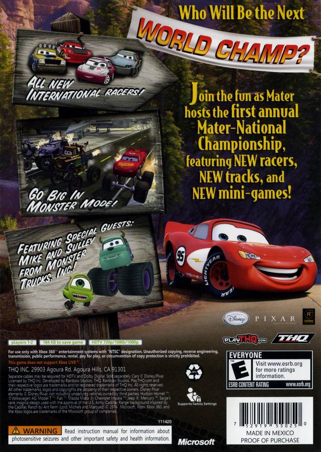 Cars Mater-National Championship - Xbox 360 | J&L Game
