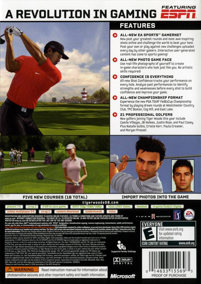 Tiger Woods PGA Tour 08 - Xbox 360 [Pre-Owned] Video Games EA Sports   