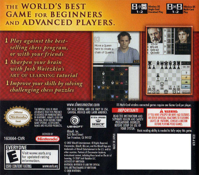 Chessmaster: The Art of Learning - (NDS) Nintendo DS [Pre-Owned] Video Games Ubisoft   