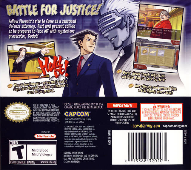 Phoenix Wright: Ace Attorney - Trials and Tribulations - (NDS) Nintendo DS [Pre-Owned] Video Games Capcom   