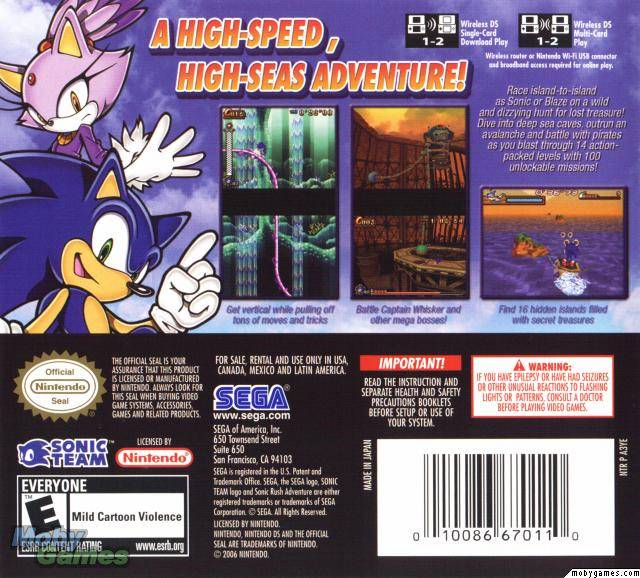 Sonic Rush Adventure - (NDS) Nintendo DS [Pre-Owned] Video Games Sega   
