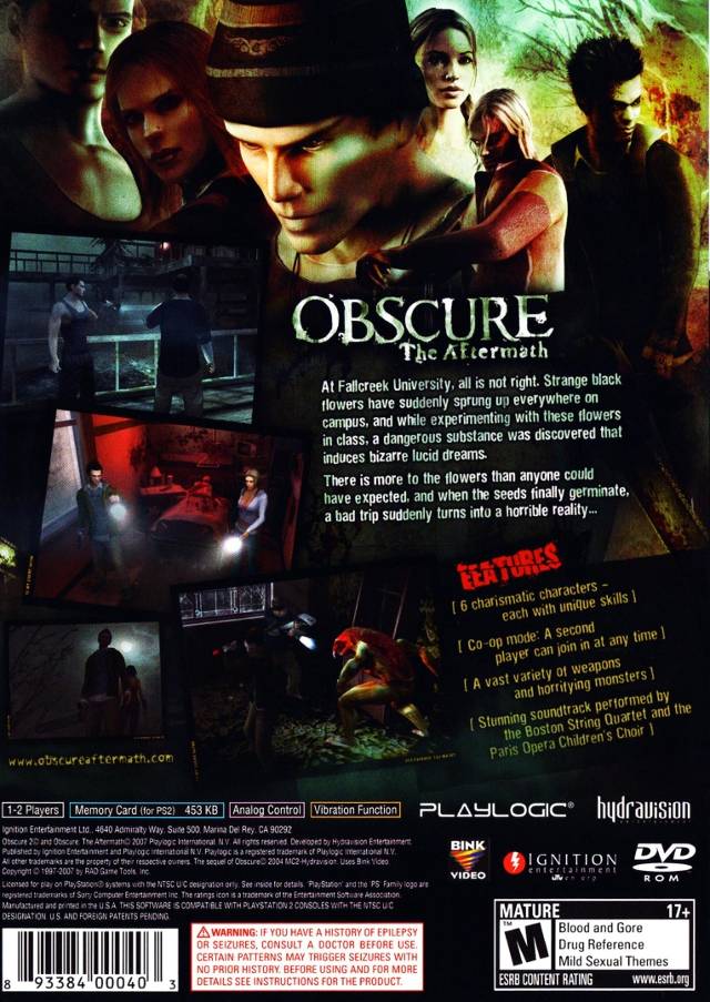 Obscure: The Aftermath - (PS2) PlayStation 2 [Pre-Owned] Video Games Ignition Entertainment   