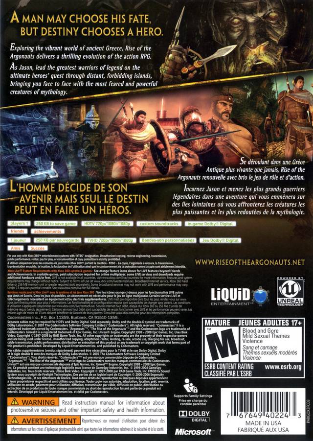 Rise of the Argonauts - X360 - Jeu Occasion Pas Cher