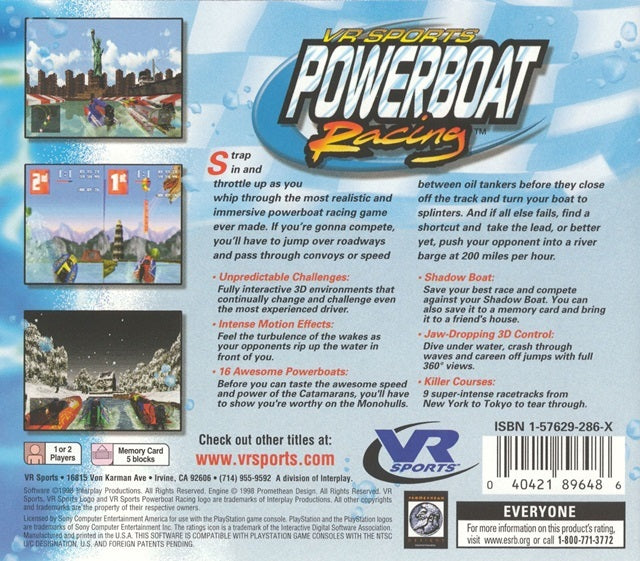 VR Sports Powerboat Racing - (PS1) PlayStation 1 [Pre-Owned] Video Games Interplay   