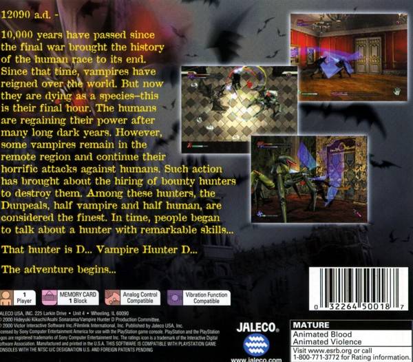 Vampire Hunter D - (PS1) PlayStation 1 [Pre-Owned] | J&L Game