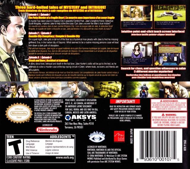 Jake Hunter: Detective Chronicles - (NDS) Nintendo DS [Pre-Owned] Video Games Aksys Games   