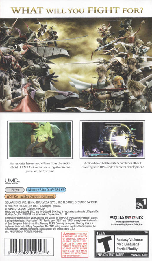 Dissidia: Final Fantasy - SONY PSP Video Games Square Enix   