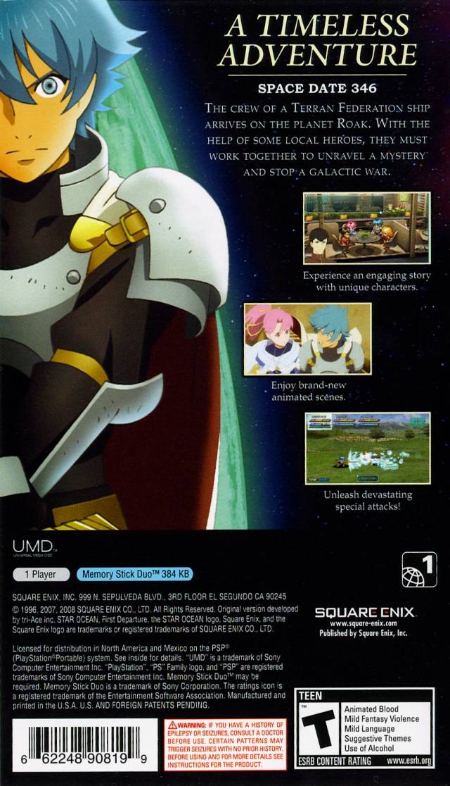 Star Ocean: First Departure - SONY PSP Video Games Square Enix   