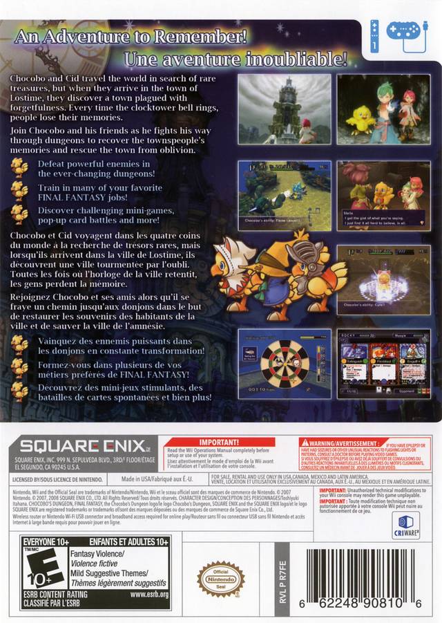 Final Fantasy Fables: Chocobo's Dungeon - Nintendo Wii [Pre-Owned] Video Games Square Enix   