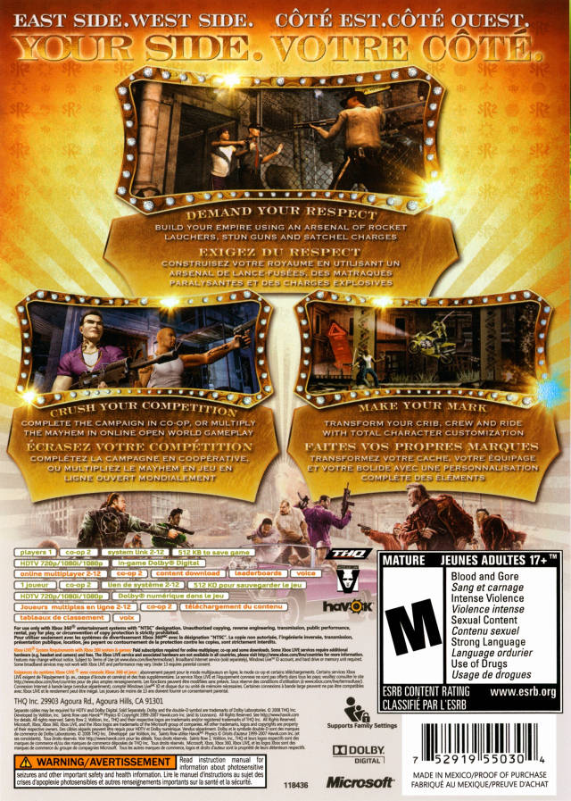 Saints Row 2 - Xbox 360 [Pre-Owned] Video Games THQ   