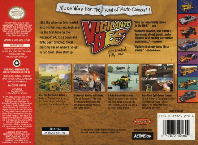Vigilante 8 - (N64) Nintendo 64 [Pre-Owned] Video Games Activision   