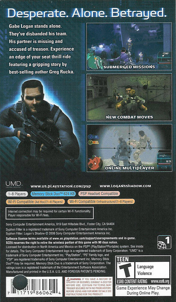 Syphon Filter: Logan's Shadow - Sony PSP [Pre-Owned] Video Games SCEA   