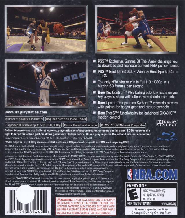 NBA 08 - (PS3) PlayStation 3 [Pre-Owned] Video Games SCEA   