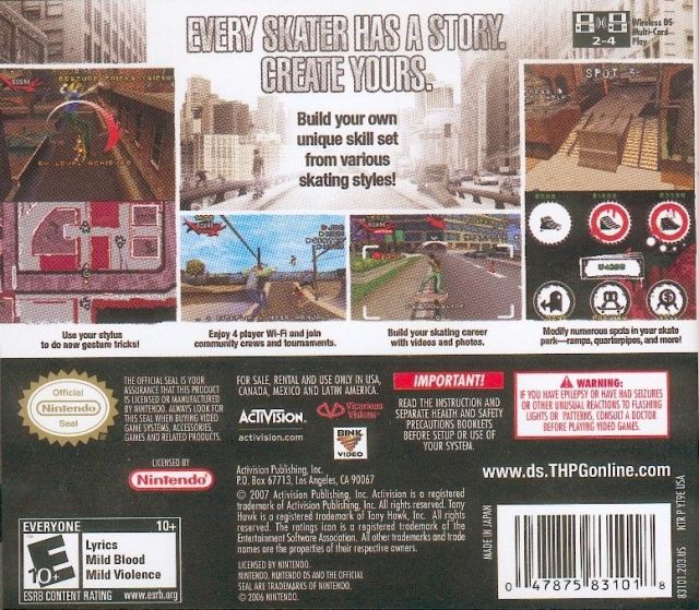 Tony Hawk's Proving Ground - Nintendo DS Video Games Activision   
