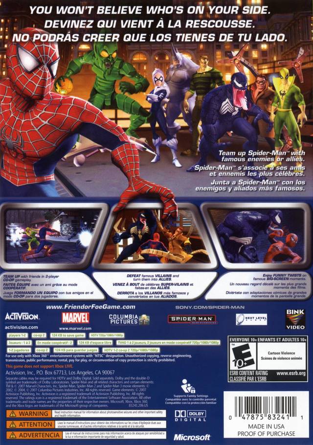 Spider-Man: Friend or Foe - Xbox 360 [Pre-Owned] Video Games Activision   