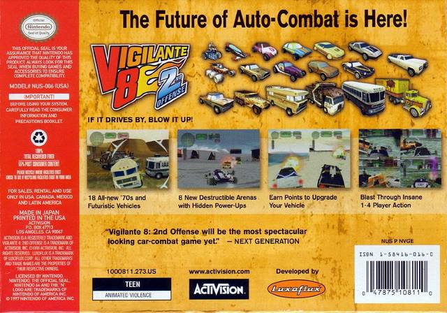 Vigilante 8: 2nd Offense - (N64) Nintendo 64  [Pre-Owned] Video Games Activision   
