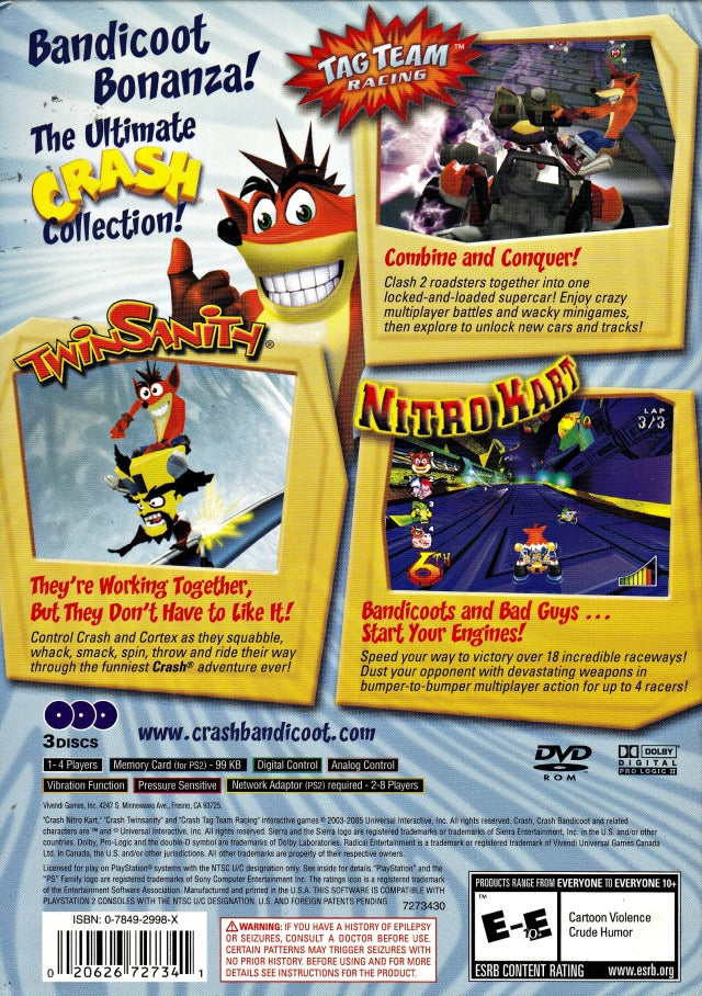 Crash Bandicoot Action Pack - (PS2) PlayStation 2 [Pre-Owned] Video Games Sierra Entertainment   