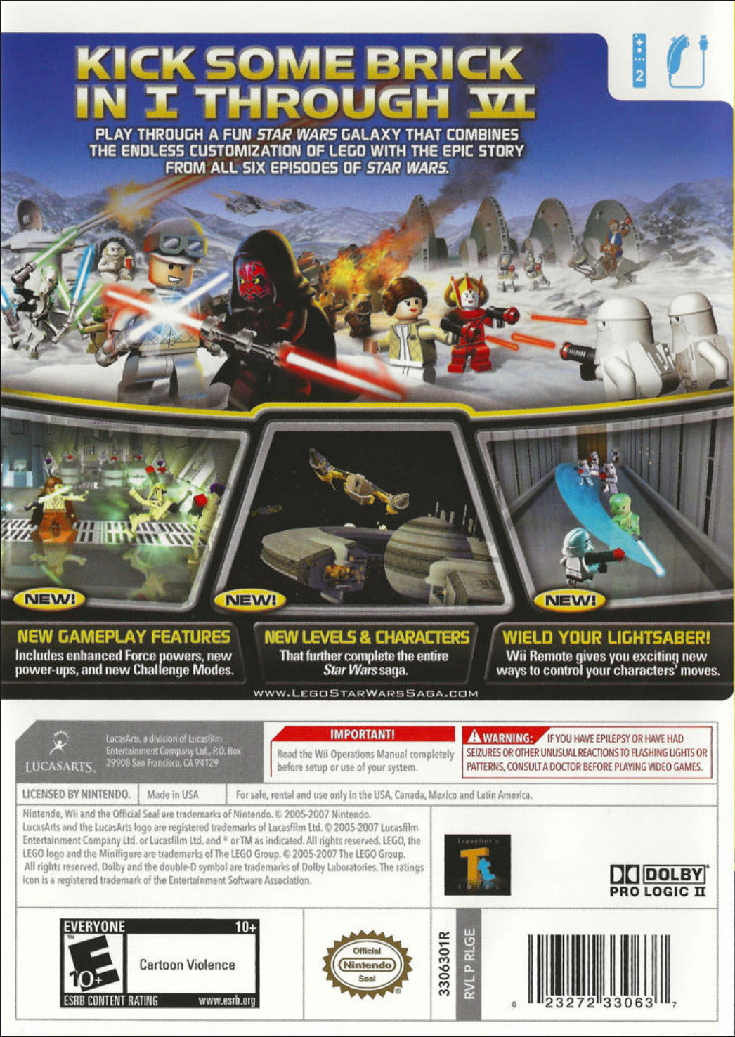 LEGO Star Wars: The Complete Saga - Nintendo Wii Video Games LucasArts   
