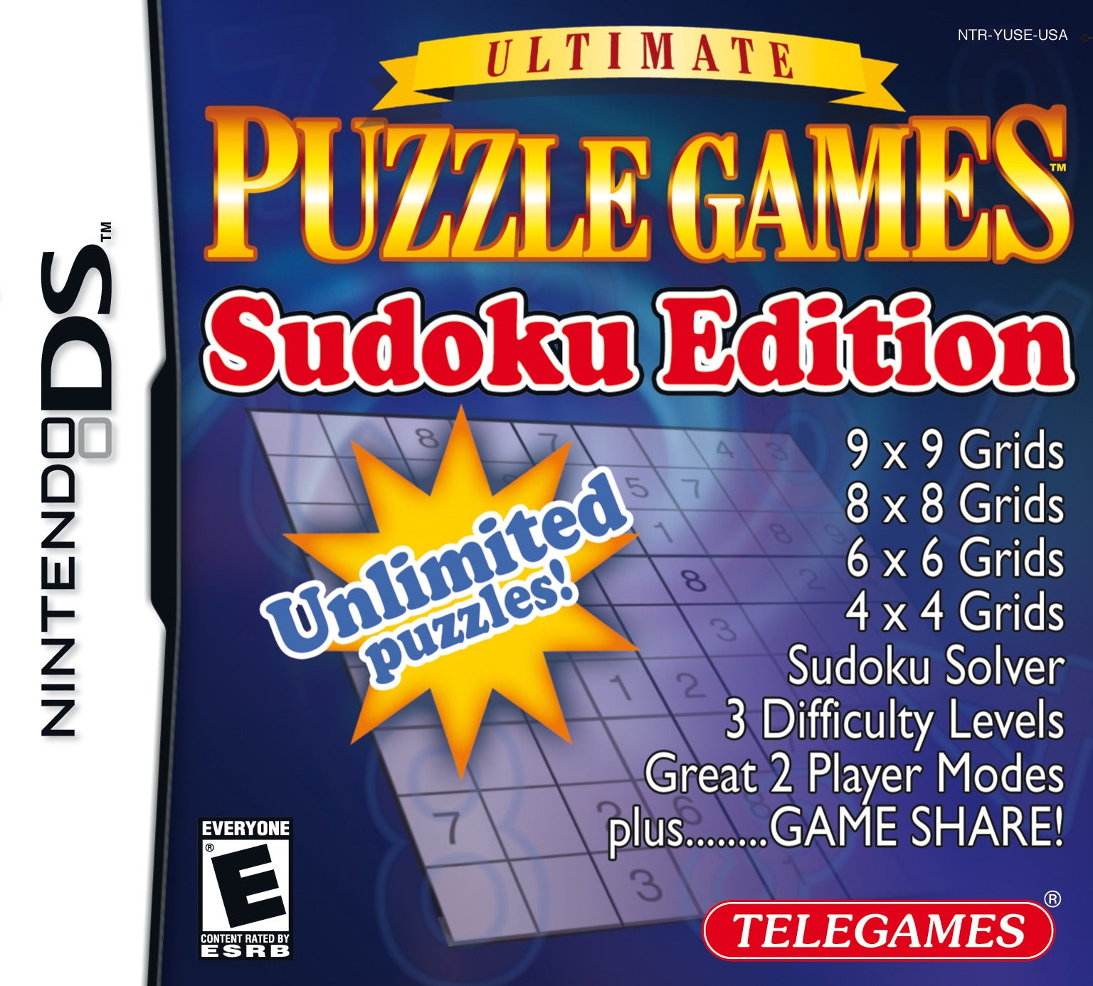 Ultimate Puzzle Games: Sudoku Edition - Nintendo DS Video Games Telegames   