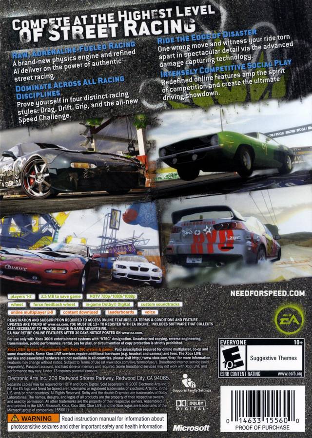 Need for Speed ProStreet - Xbox 360 [Pre-Owned] Video Games EA Games   