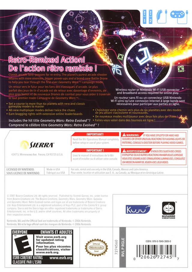 Geometry Wars: Galaxies - Nintendo Wii [Pre-Owned] Video Games Sierra Entertainment   