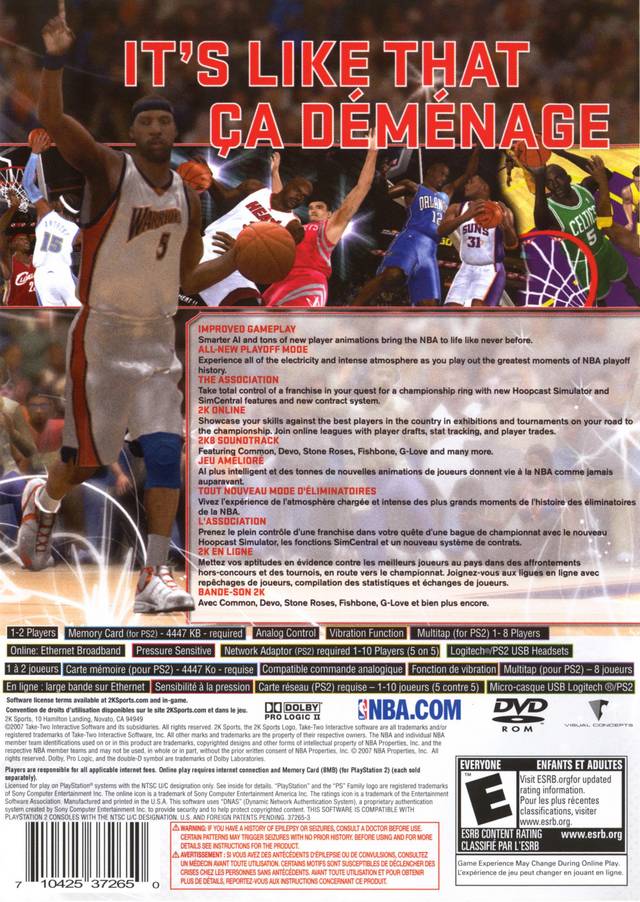 NBA 2K8 - (PS2) PlayStation 2 [Pre-Owned] Video Games 2K Sports   