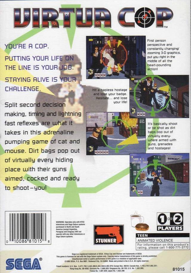 Virtua Cop - (SS) SEGA Saturn [Pre-Owned] Video Games Sega   