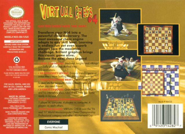 Virtual Chess 64 - (N64) Nintendo 64 [Pre-Owned] Video Games Titus Software   