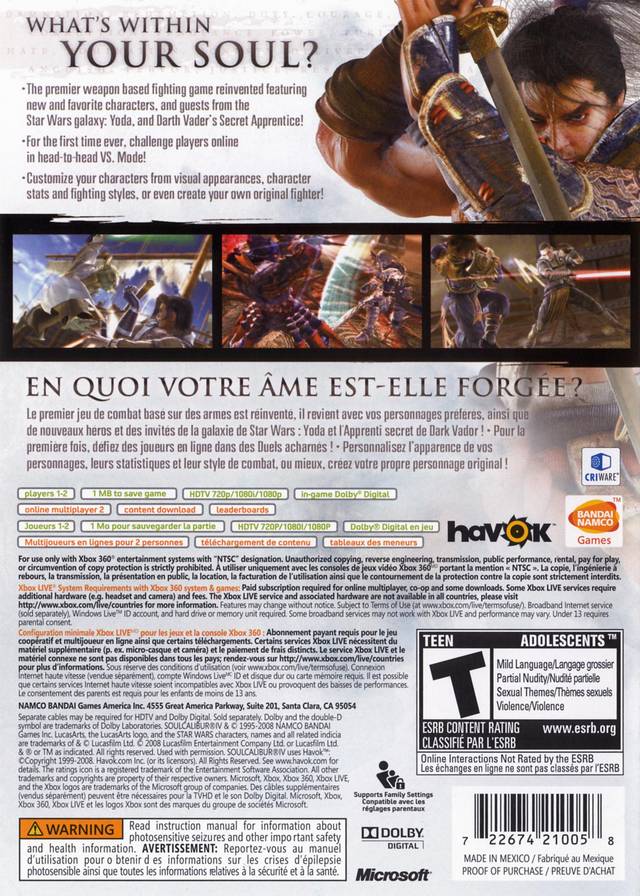Soul Calibur IV - Xbox 360 [Pre-Owned] Video Games Namco Bandai Games   