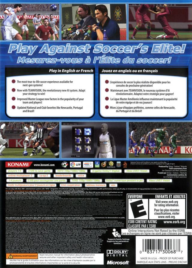 Pro Evolution Soccer 2008 - Xbox 360 Video Games Konami   