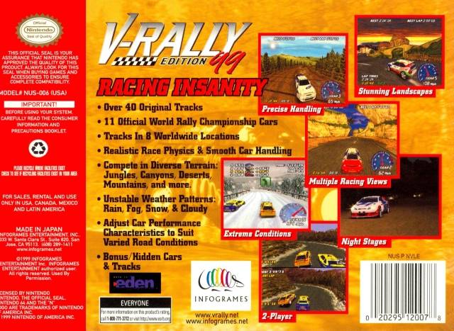 V-Rally Edition '99 - (N64) Nintendo 64 [Pre-Owned] Video Games Infogrames   