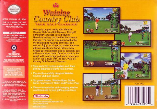 Waialae Country Club: True Golf Classics - (N64) Nintendo 64 [Pre-Owned] Video Games Nintendo   