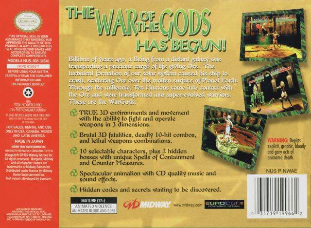 War Gods - (N64) Nintendo 64 [Pre-Owned] Video Games Midway   