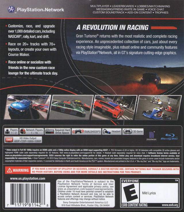 Gran Turismo 5 - (PS3) PlayStation 3 [Pre-Owned] Video Games SCEA   