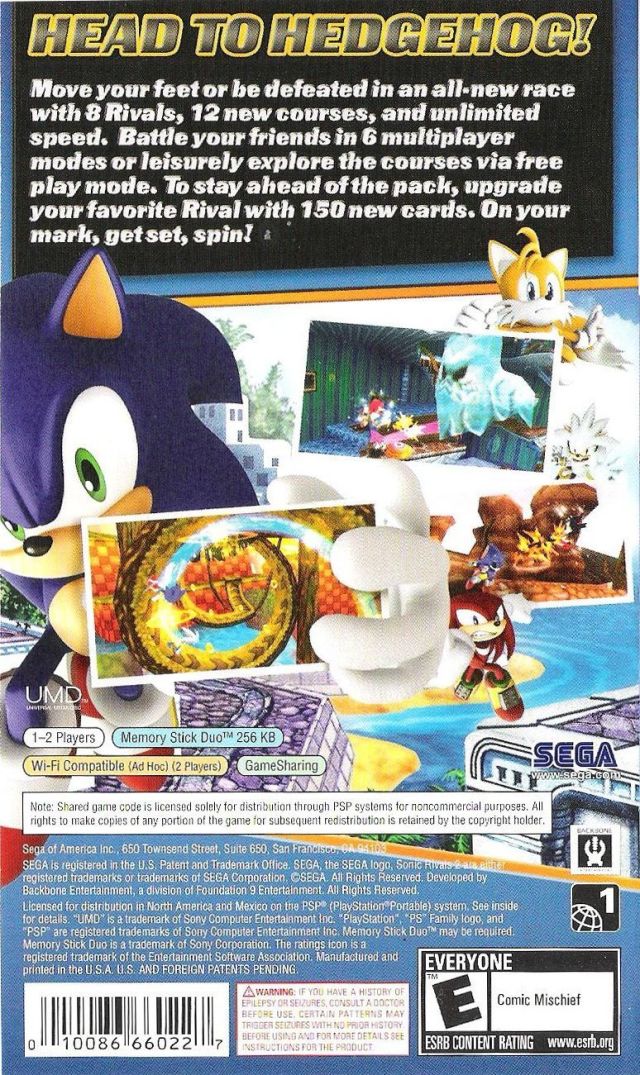 Sonic Rivals 2 - SONY PSP [Pre-Owned] Video Games Sega   
